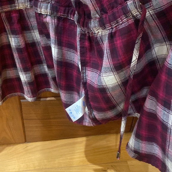 Wild Blue Sadie Robertson XL Maroon Plaid Open Flannel Blouse - Picture 4 of 6